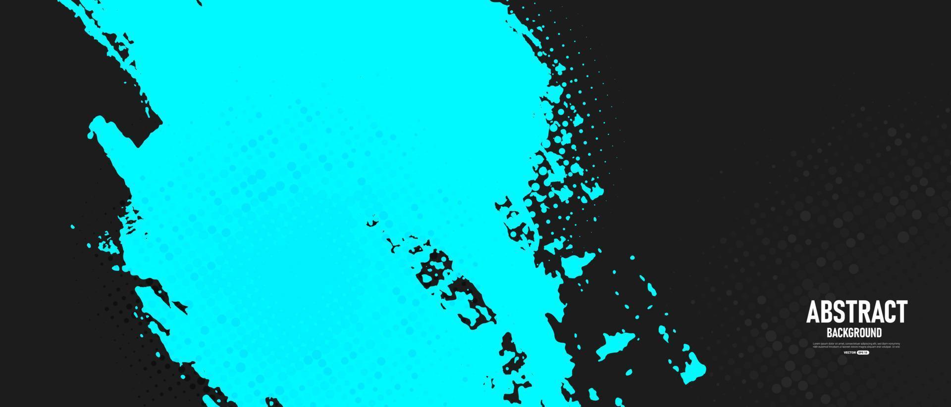 Blue and black abstract grunge background with halftone style. vector