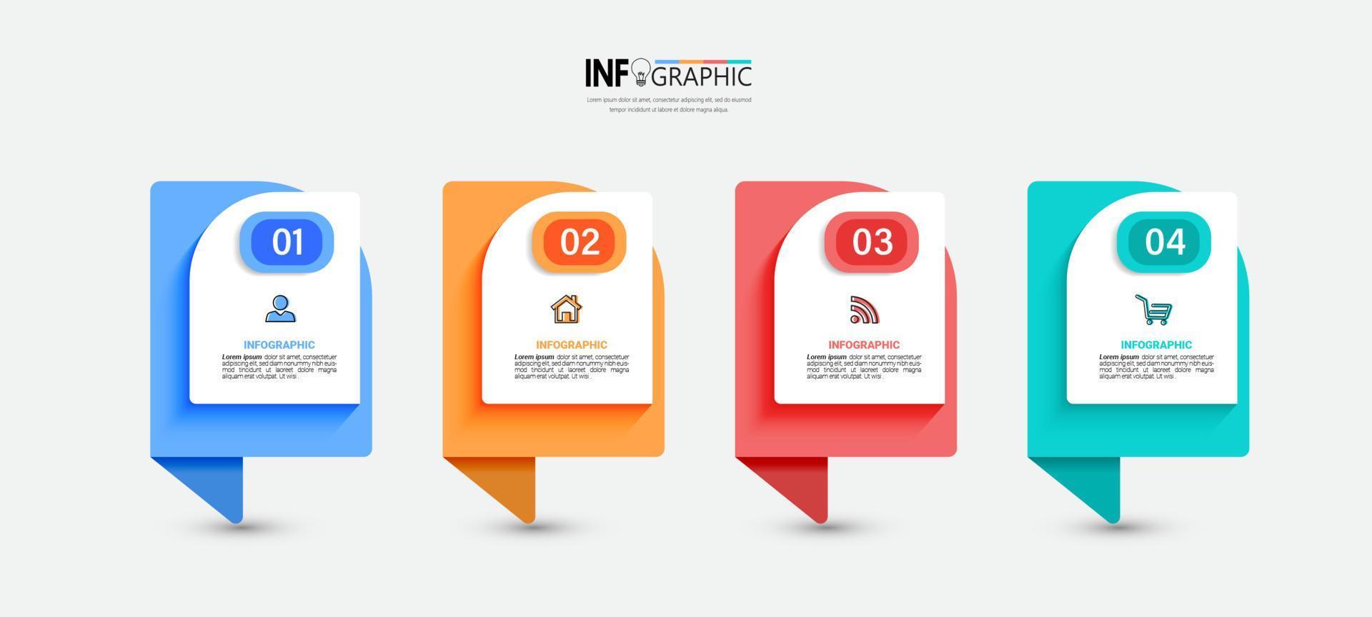 Infographics design template, Business concept with 4 steps vector