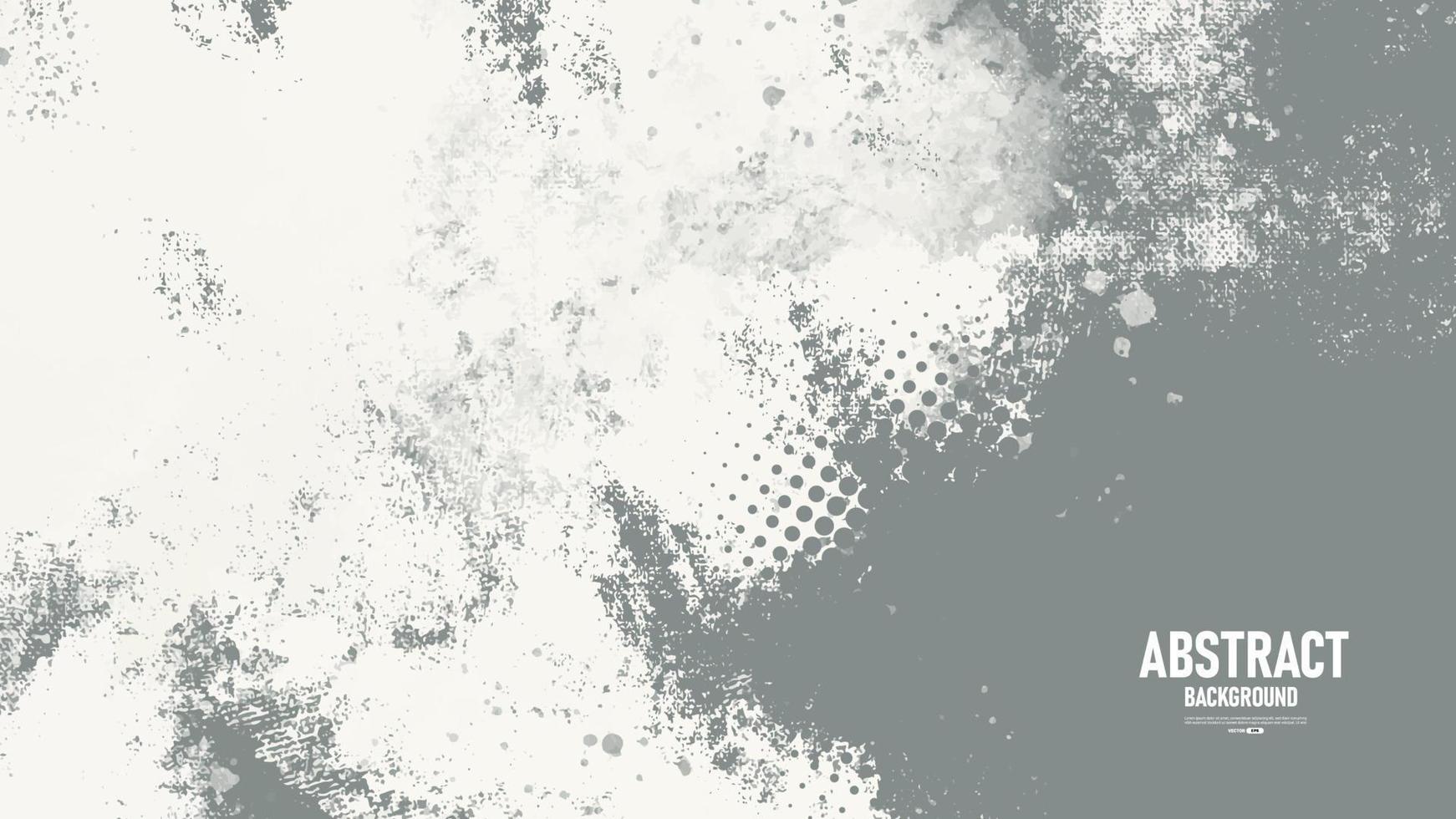 Gray and white abstract grunge background with halftone style. vector