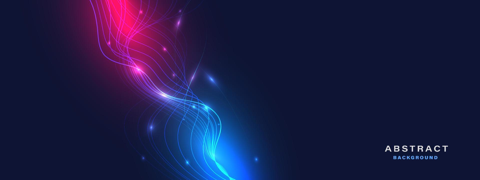 Abstract blue technology background with flowing lines. vector