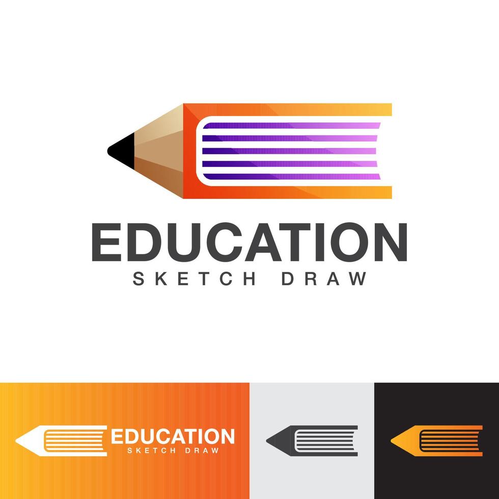 modern Sketchbook logo. sketch draw logo. education logo design vector