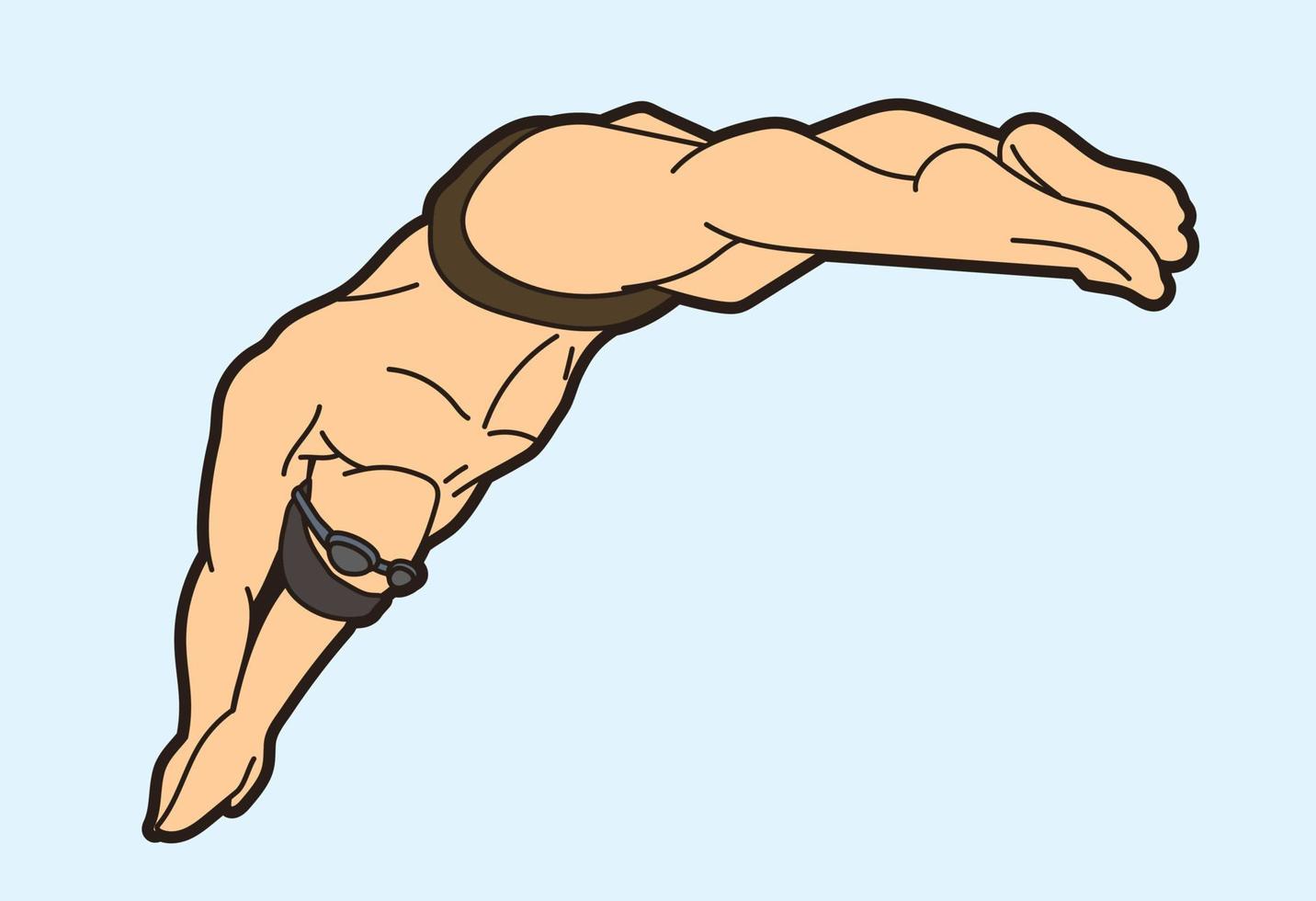 Swimming Sport Swimmer Jumping Action vector