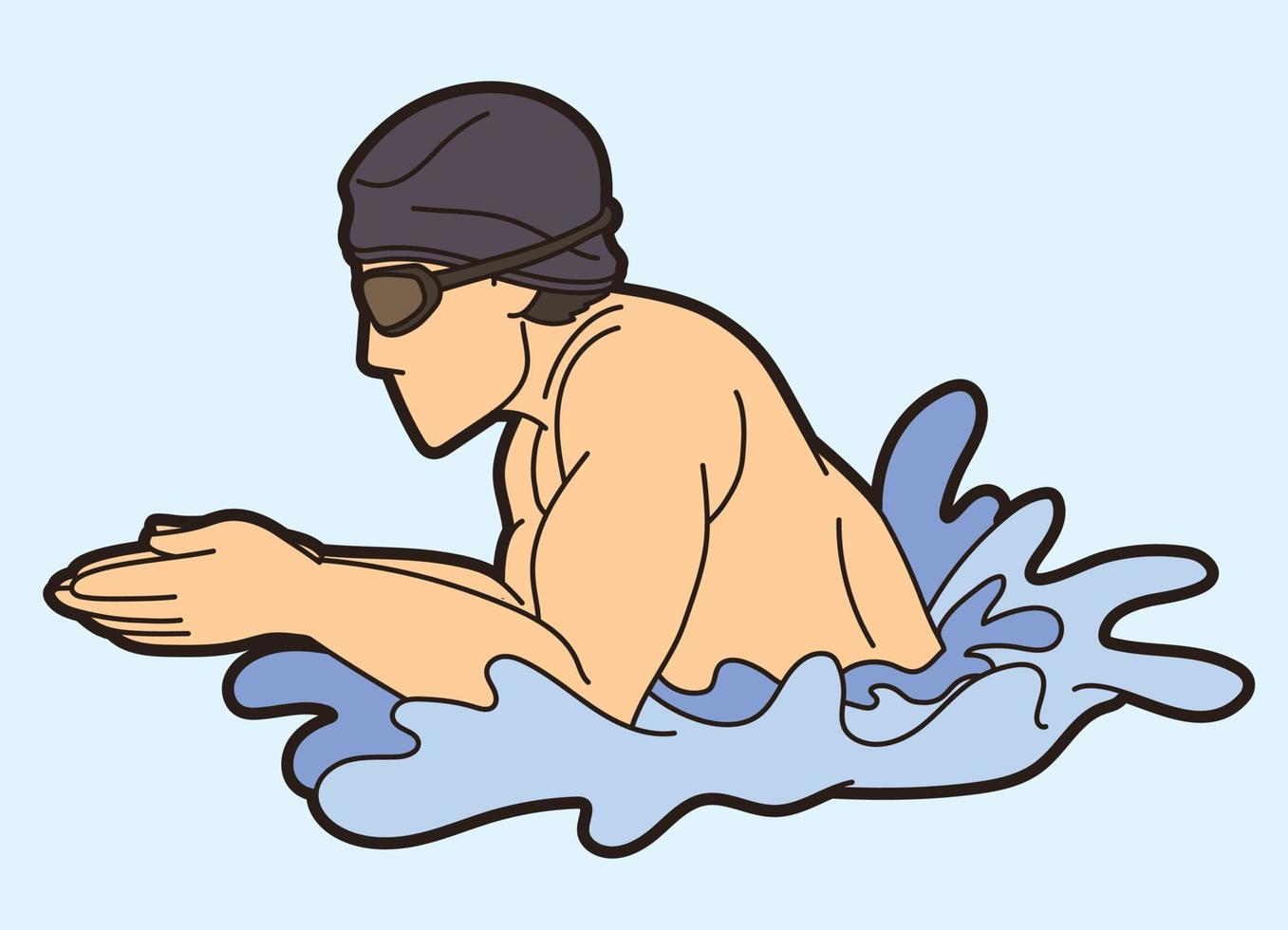 un hombre nadando deporte vector
