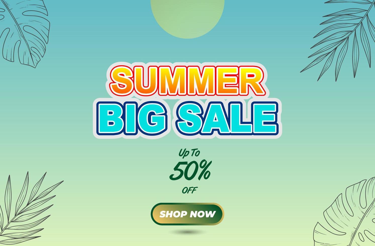 Gradient summer sale background vector