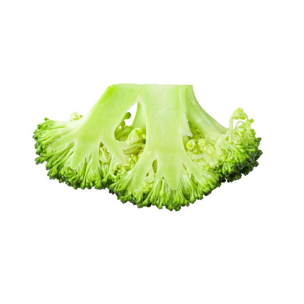 Fresh broccoli blocks for cooking isolated over white background. photo