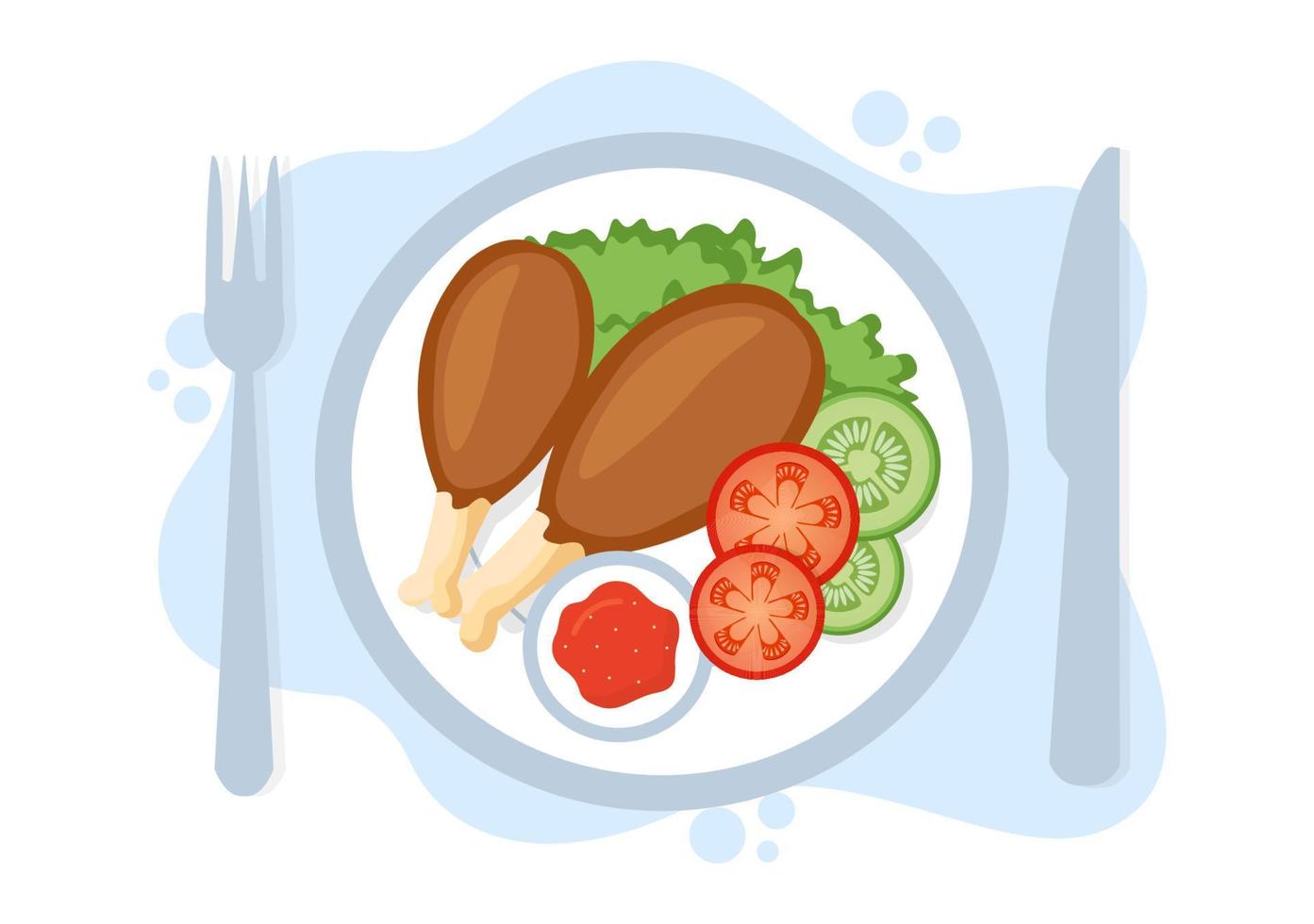 comida en cada comida con beneficios para la salud, dieta equilibrada, vegana, nutricional y la comida debe comerse todos los días en una ilustración de fondo plana vector