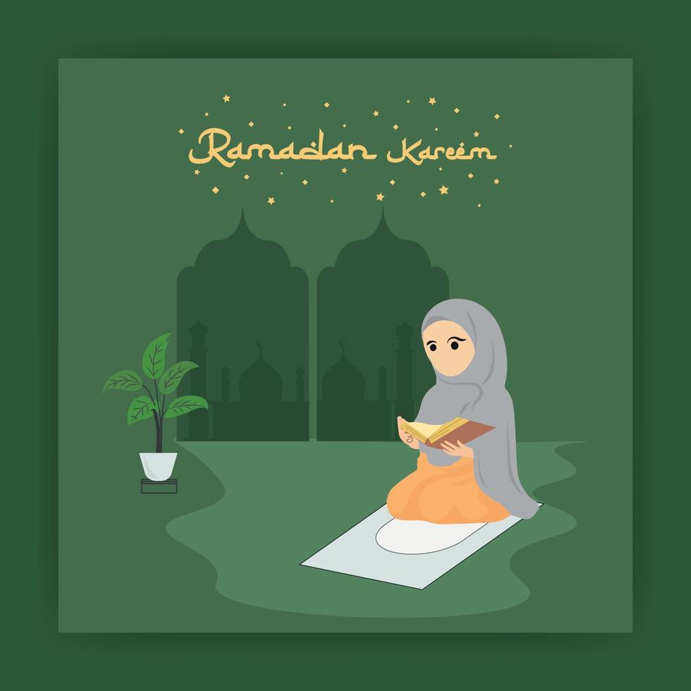 Ramadan Kareem Islamic Social Media Post design vector