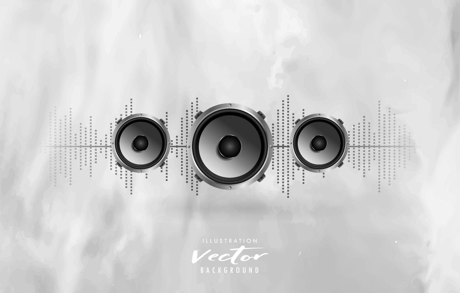 elegant music speaker and equalizer background design vector