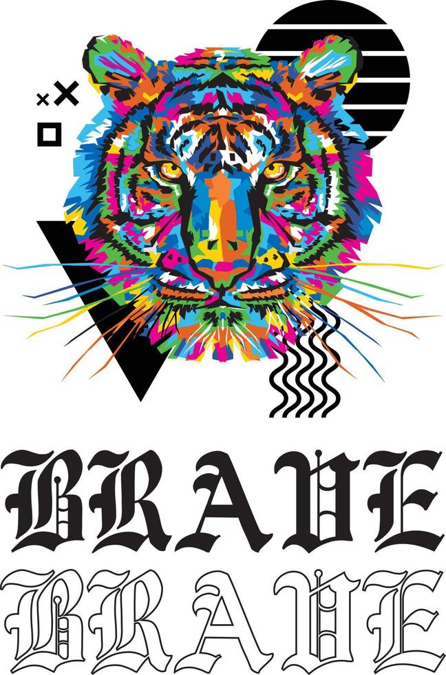 diseño de camiseta de tigre listo para imprimir vector