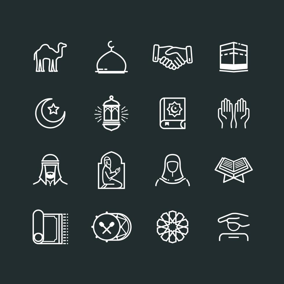Set of Ramadhan Icons vector