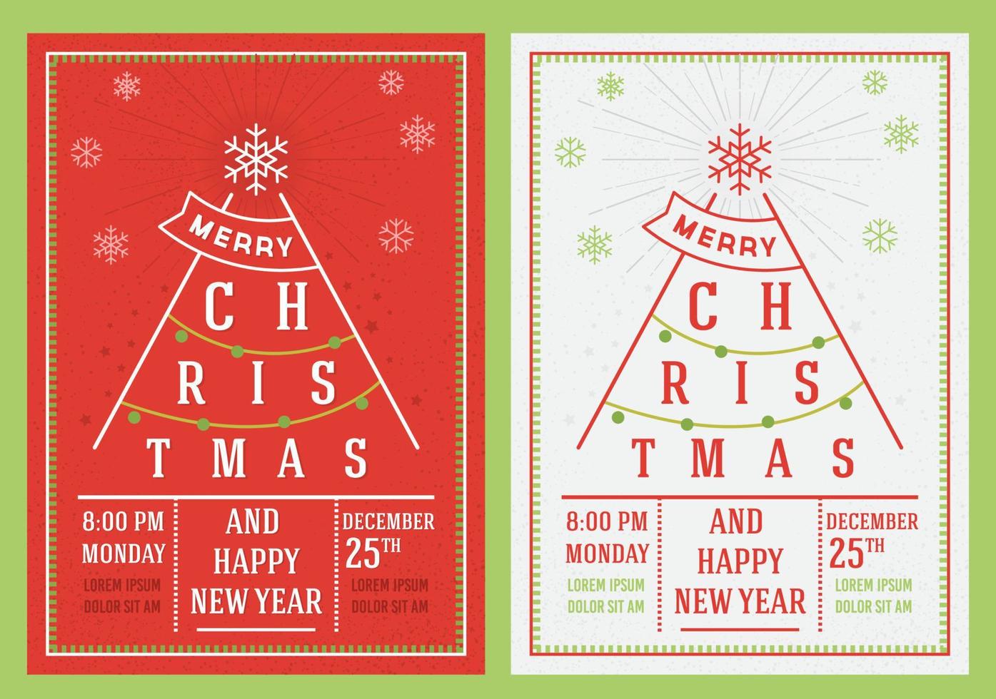 Christmas and New Year leaflet vector