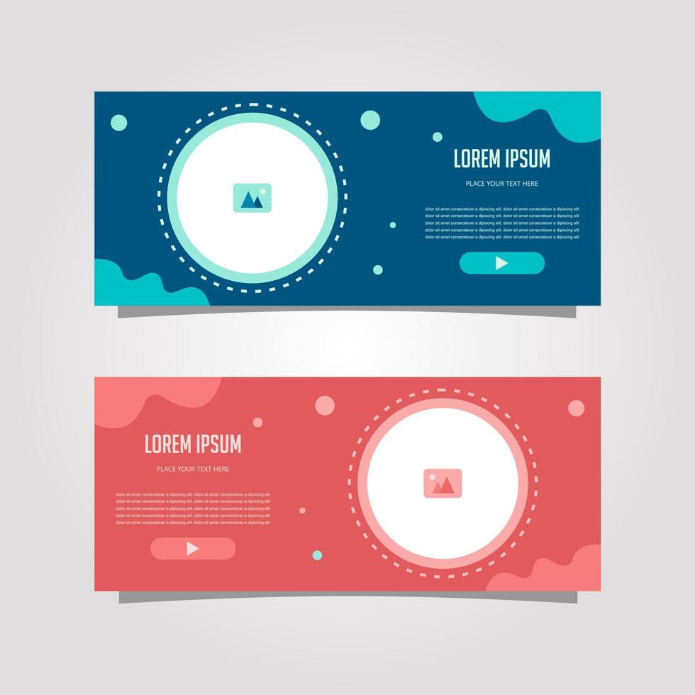 Vector Design Banner Background In Two Colors, blue and pink