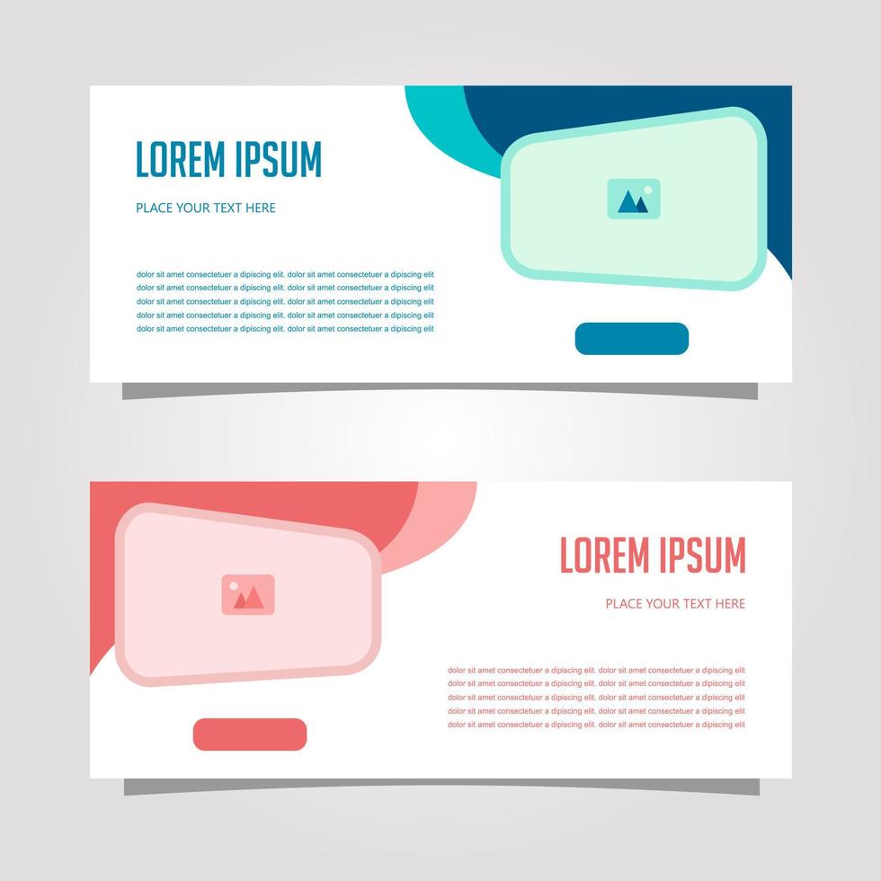 Vector Design Banner Background In Two Colors, blue and pink