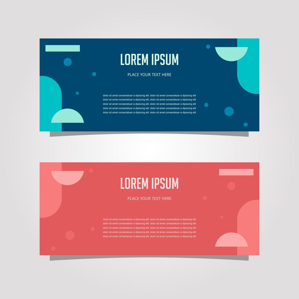 Vector Design Banner Background In Two Colors, blue and pink