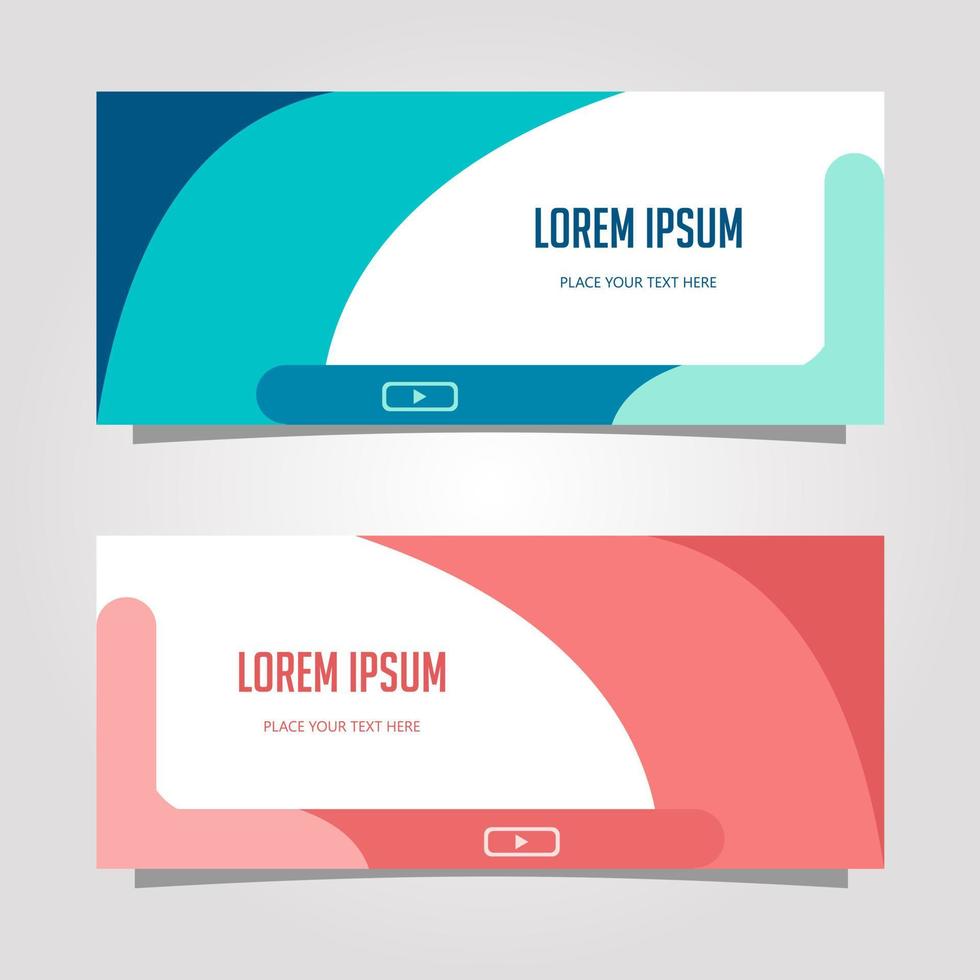 Vector Design Banner Background In Two Colors, blue and pink