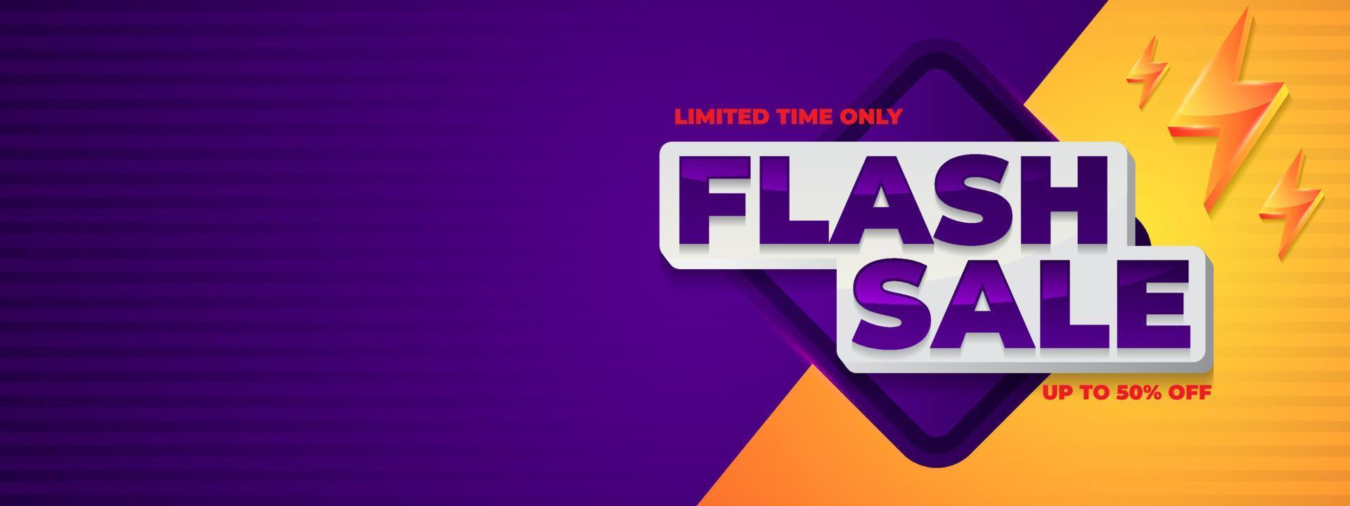 vector de banner de venta flash, diseño de plantilla para promoción de medios y publicación de negocios en redes sociales