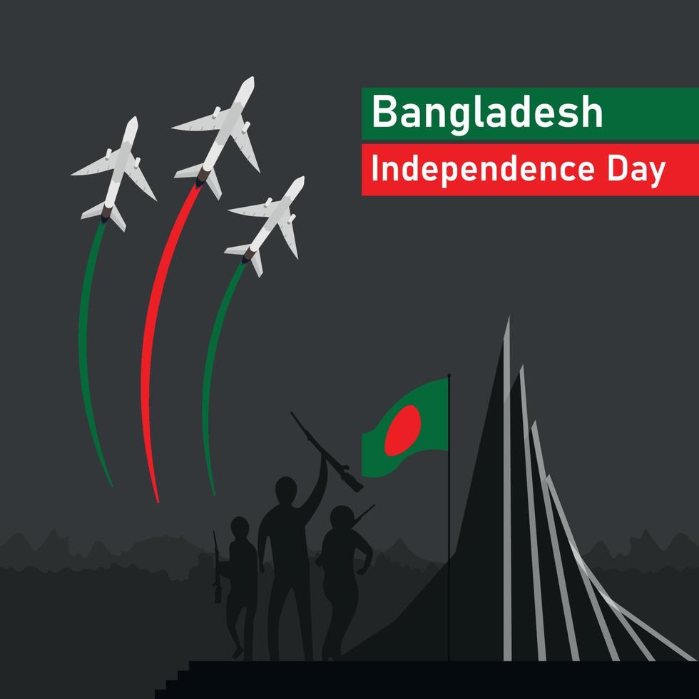 fondo del día de la independencia de bangladesh con un monumento nacional vector