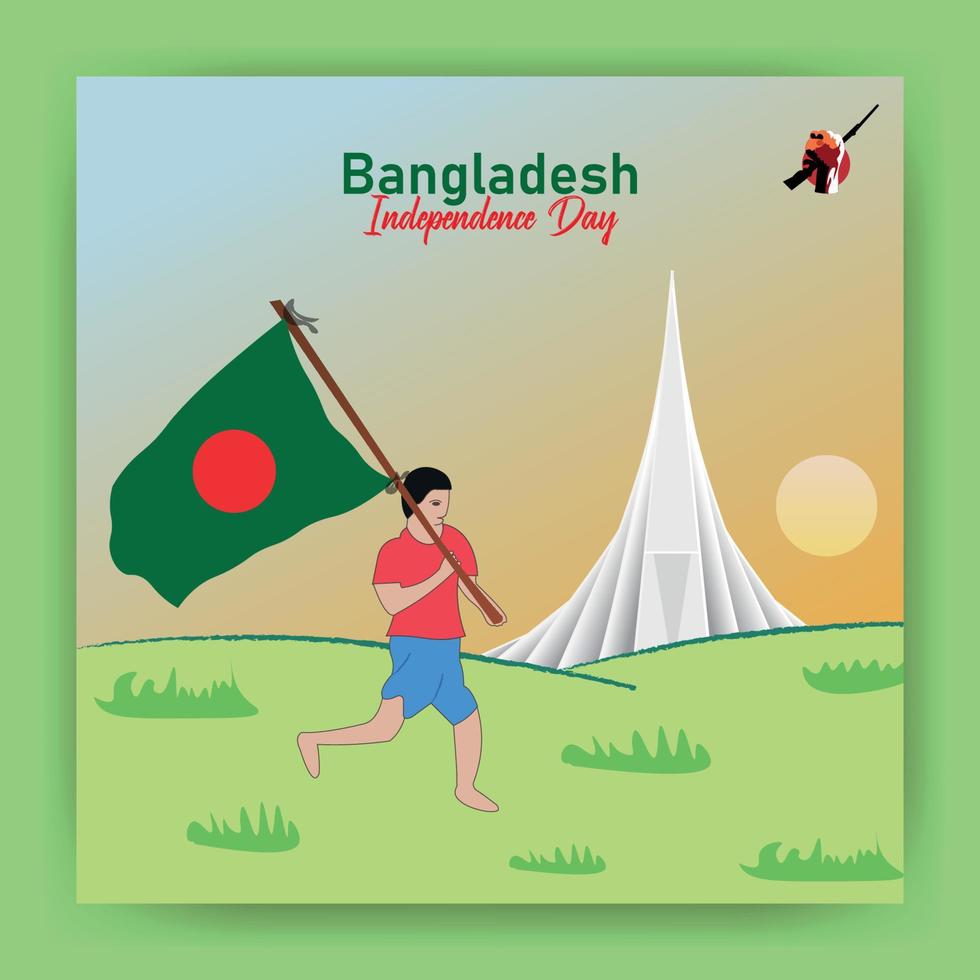 Bangladesh independence day vector illustration with national monument