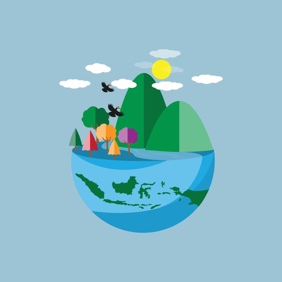 commemorate earth day by always protecting and caring for nature with the earth's interest vector