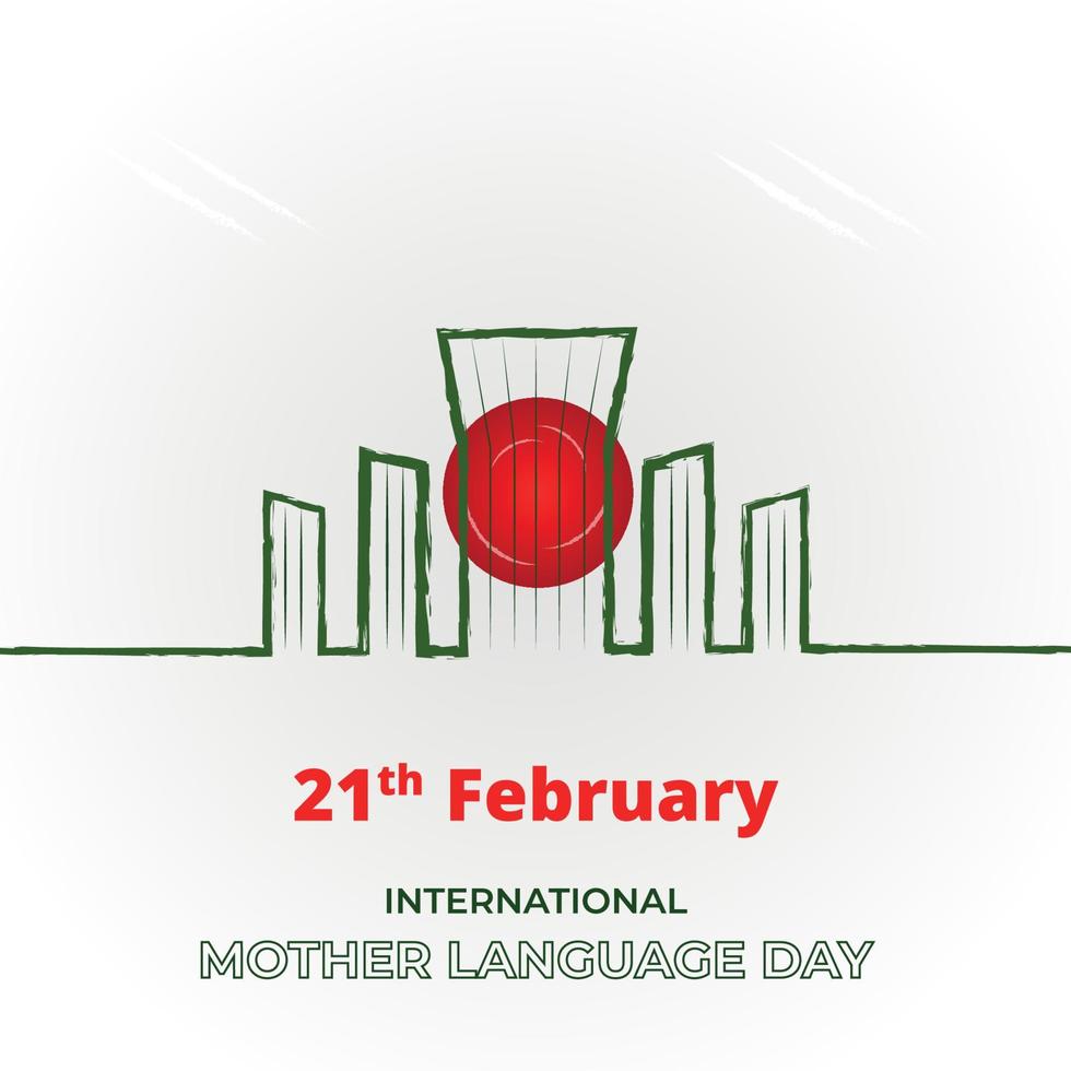 21 February, for Martyrs Day and International Mother Language Day of Bangladesh vector