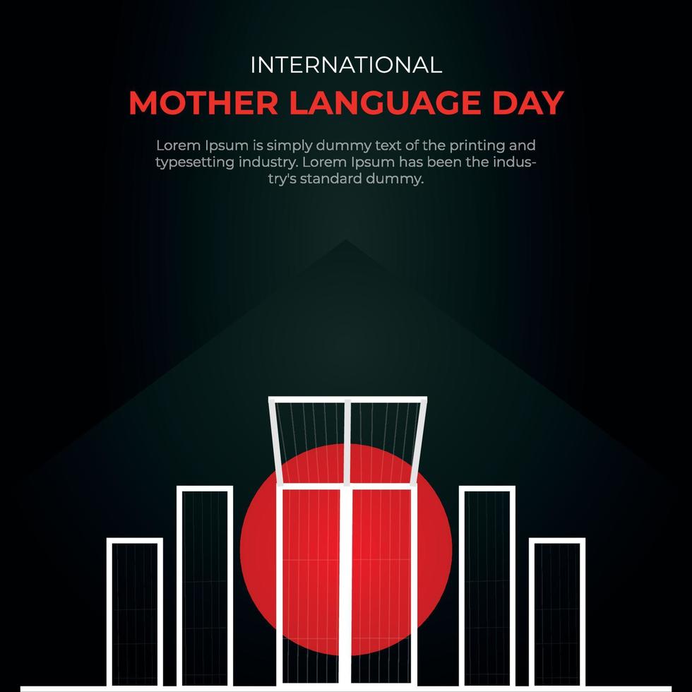 día internacional de la lengua materna en bangladesh banner de publicación en redes sociales vector