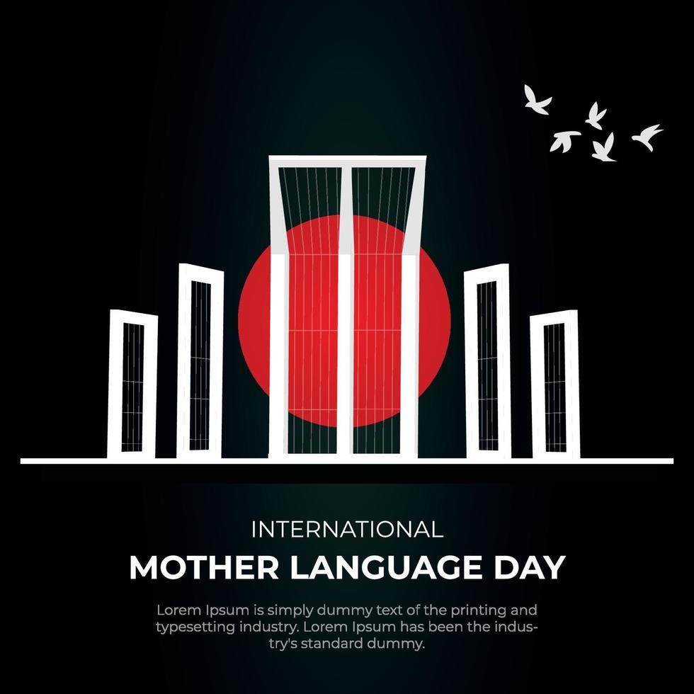 21st February international mother language day social media post design vector