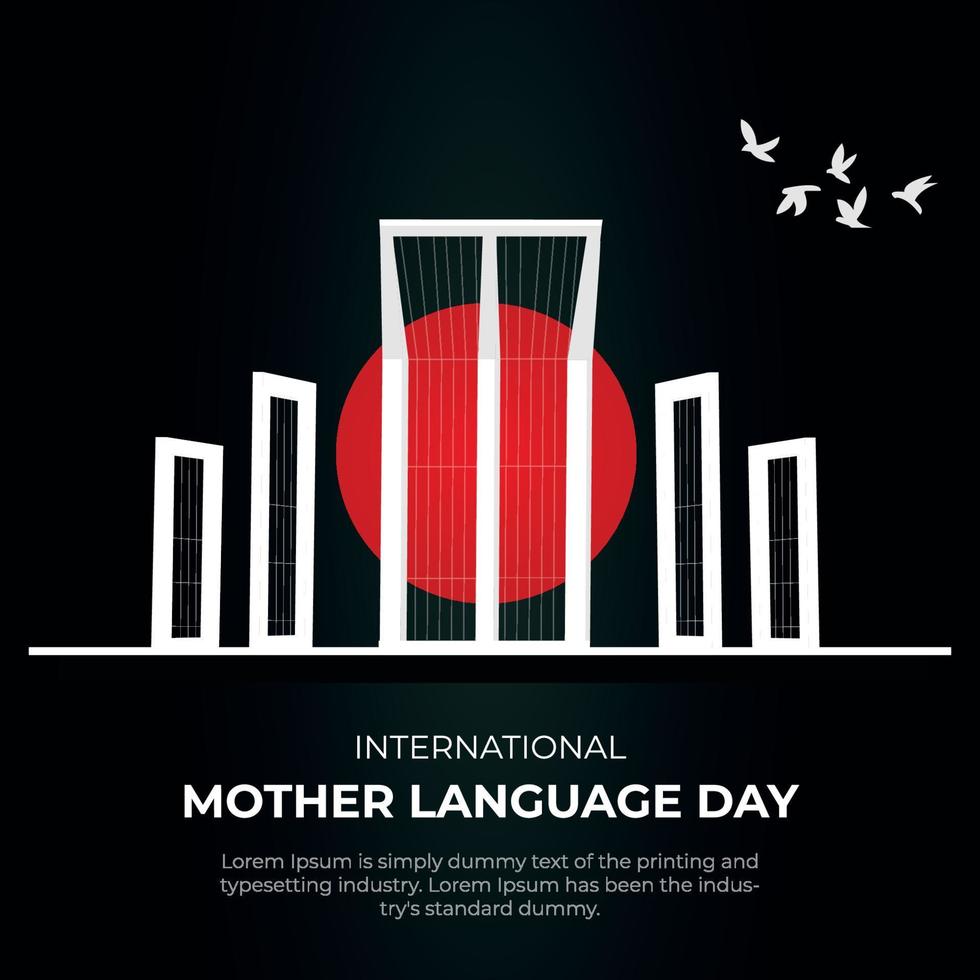 21st February international mother language day social media post design vector