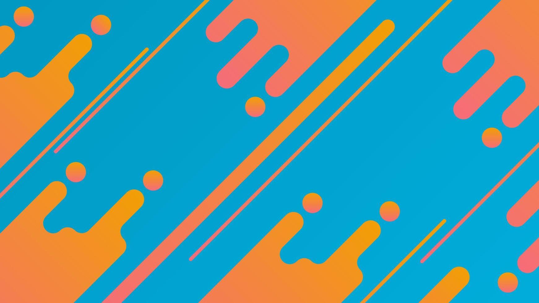 Abstract Orange Blue Geometric Background vector