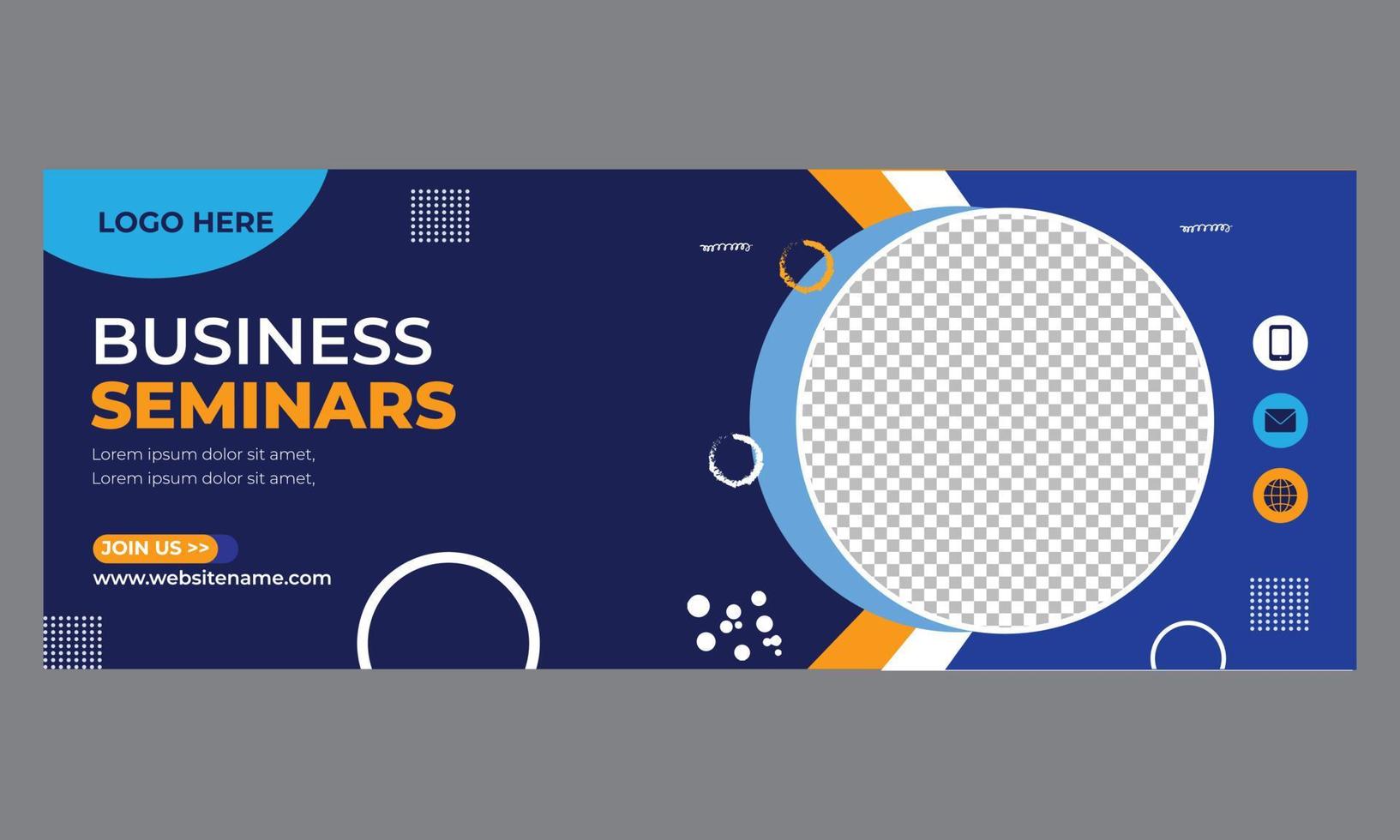 Creative Professional Business Seminar Cover template vector