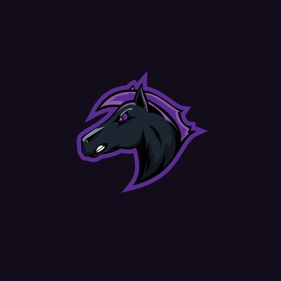 horse mascot for esport logo vector