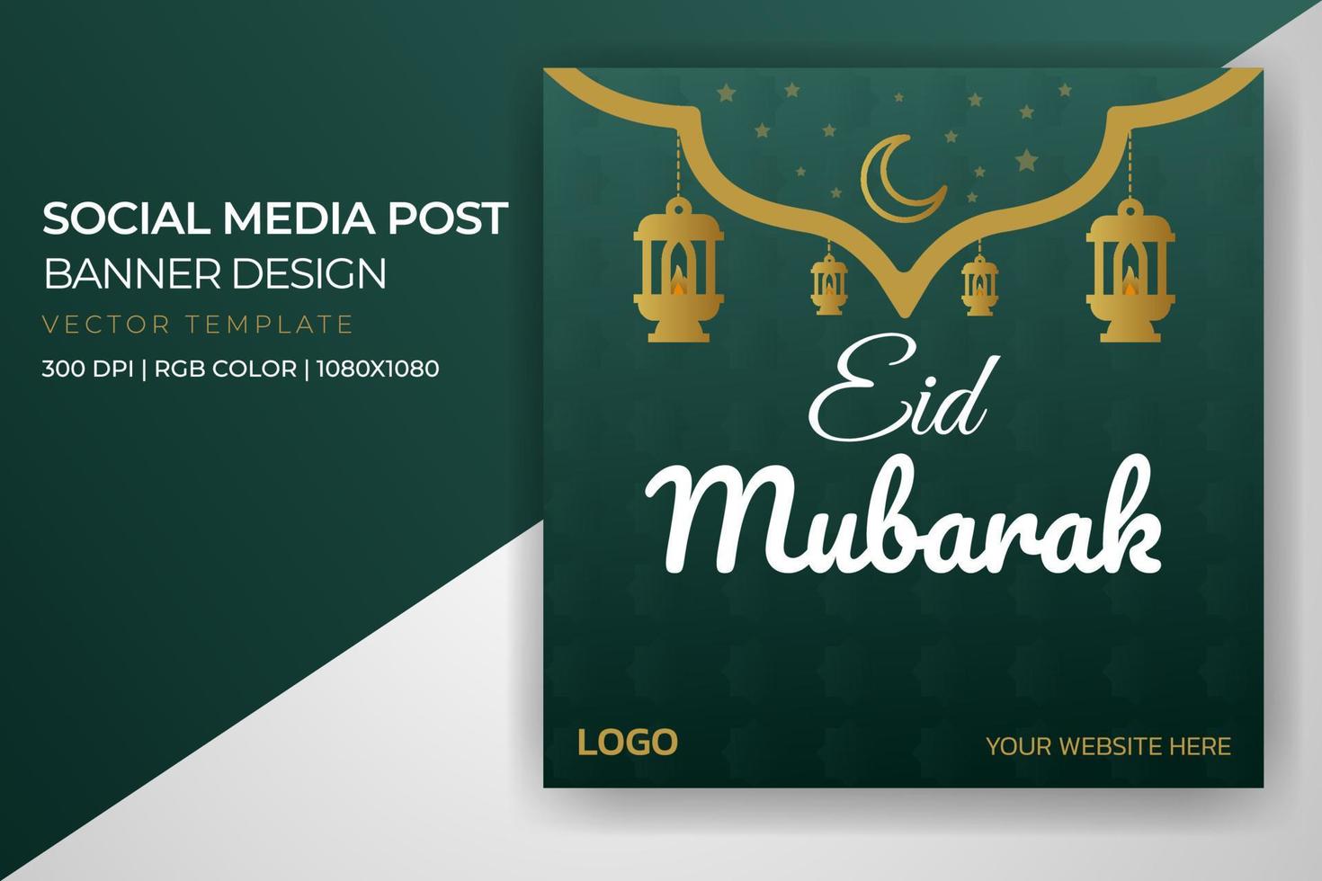 eid mubarak ramadan eid ul fitr eid ul adha publicación en redes sociales deseo plantilla de diseño de banner musulmán descarga gratuita vector