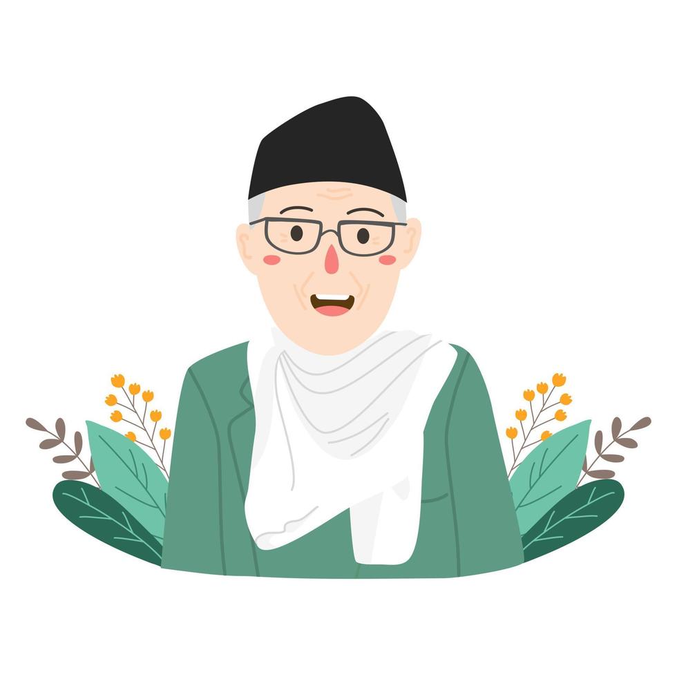 buya hamka illustration pahlawan heroes day vector