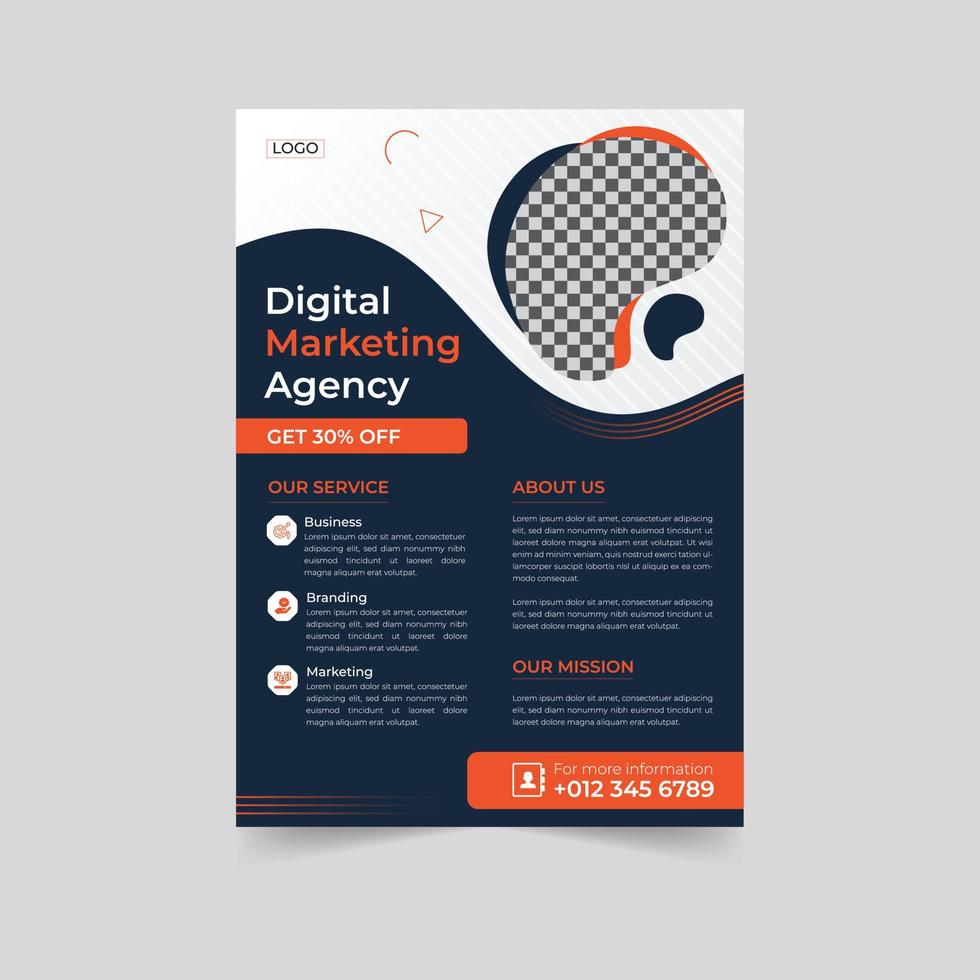 Business flyer design corporate flyer template geometric shape poster design brochure gradient abstract magazine background space for photo in A5 size vector