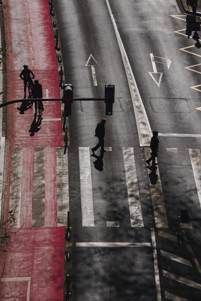 people walking on the street in Bilbao city, Spain, travel destination photo