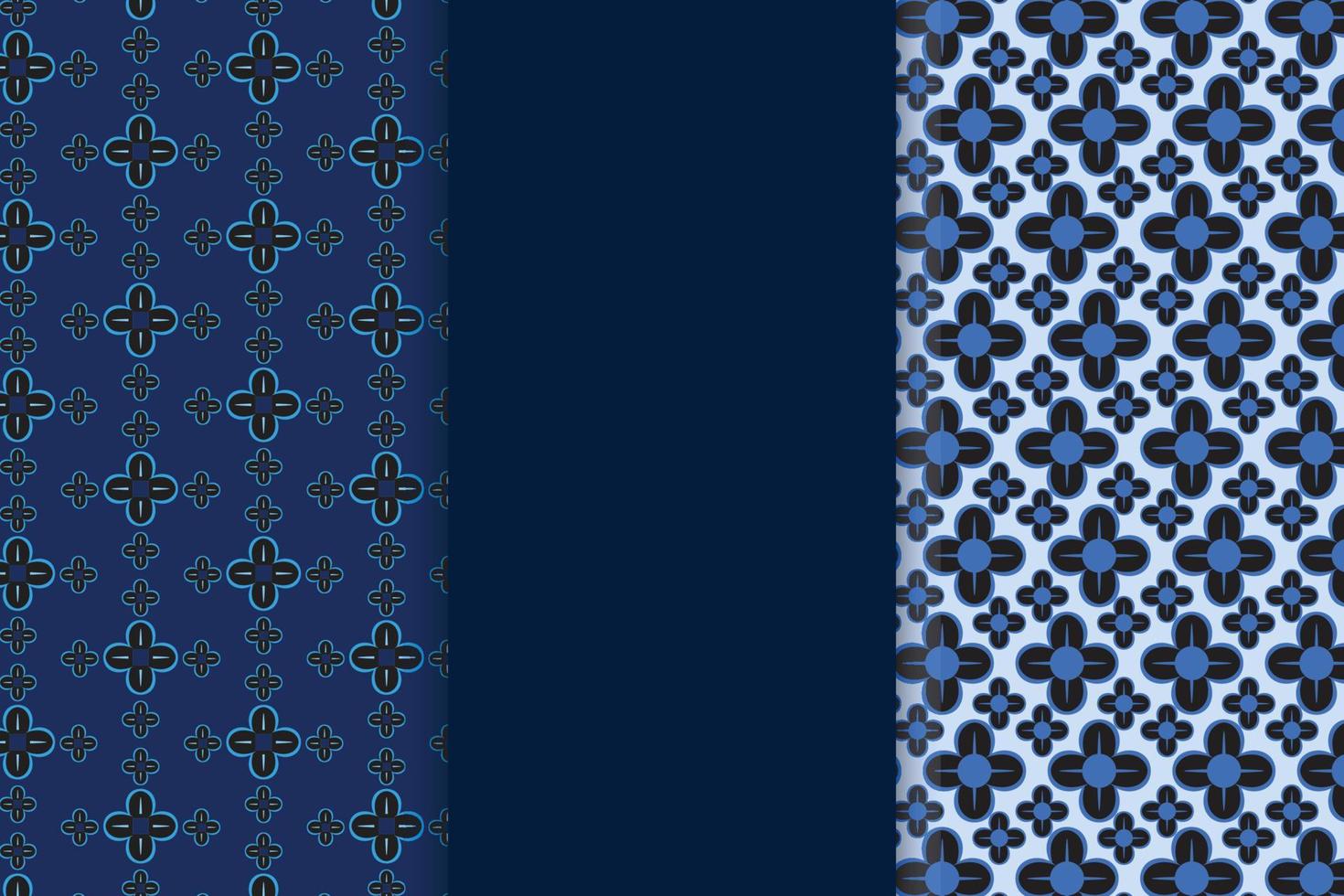 Batik texture trendy dark blue color vector seamless pattern.