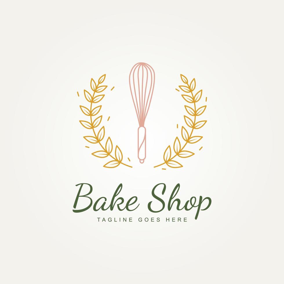 bakery shop premium minimalist line art logo vector
