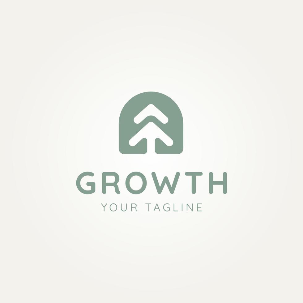 diseño de logotipo de arte de línea minimalista de árbol de pino de crecimiento vector