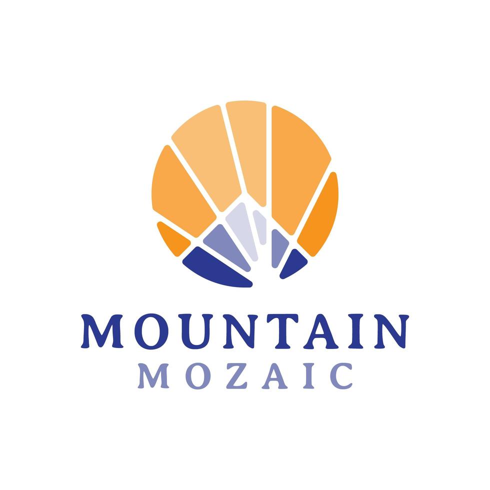 mountain mosaic logo design vector