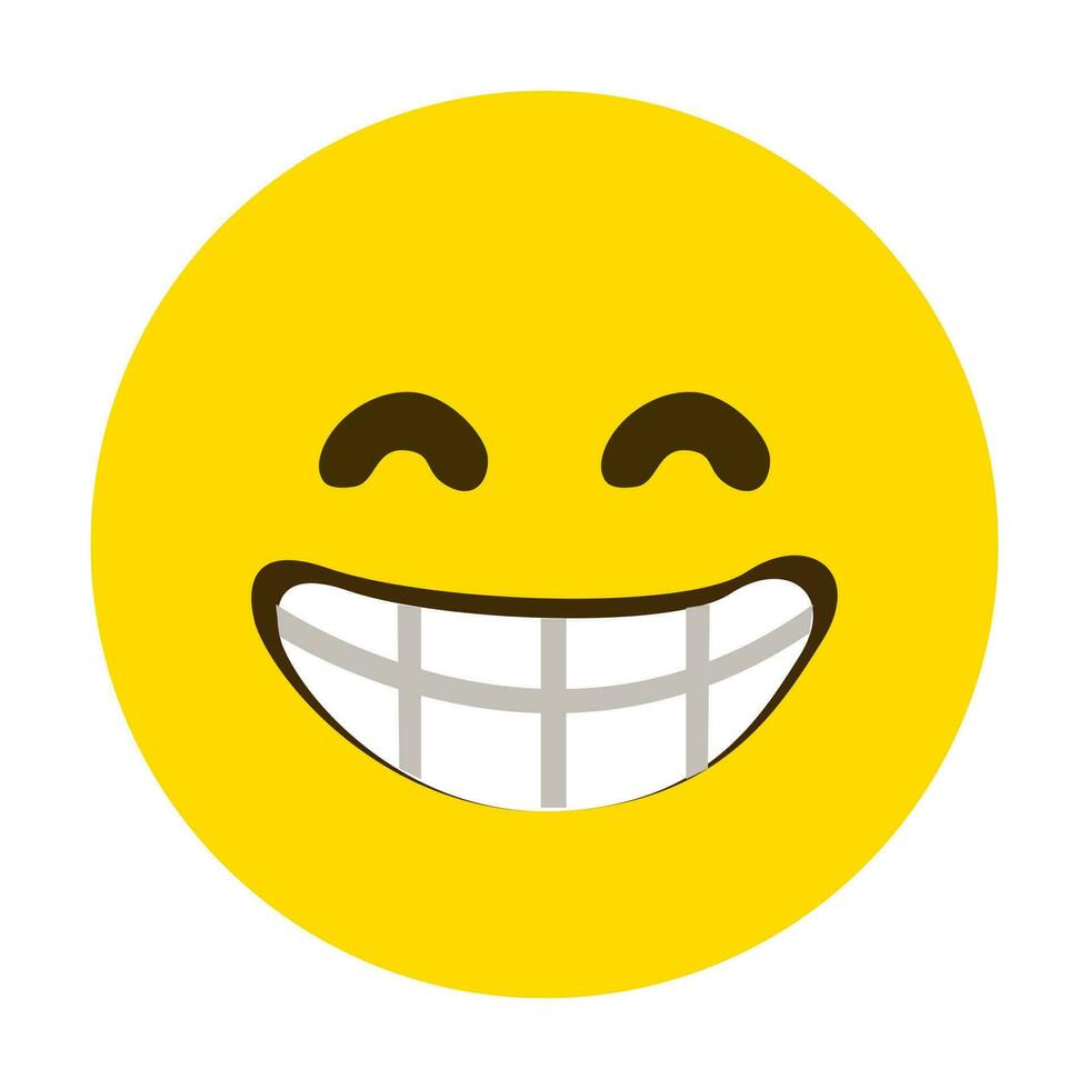 Yellow face emoji smiley emoticon icon vector