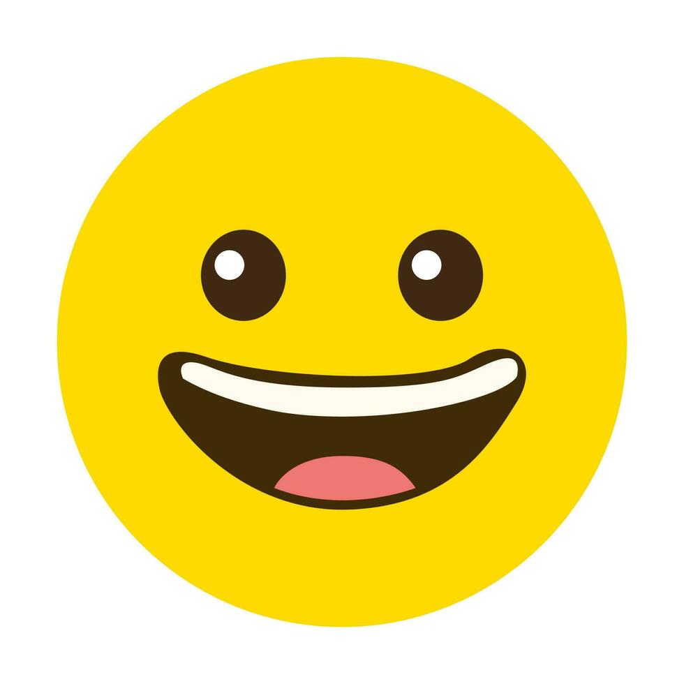 Yellow face emoji smiley emoticon icon vector