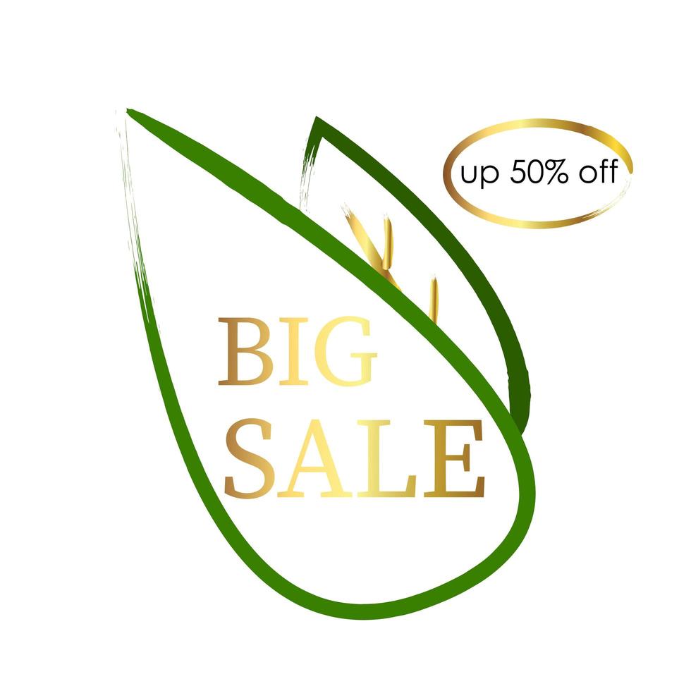 Web banner, template, postcard advertising big sale 50 percent off abstract style - Vector