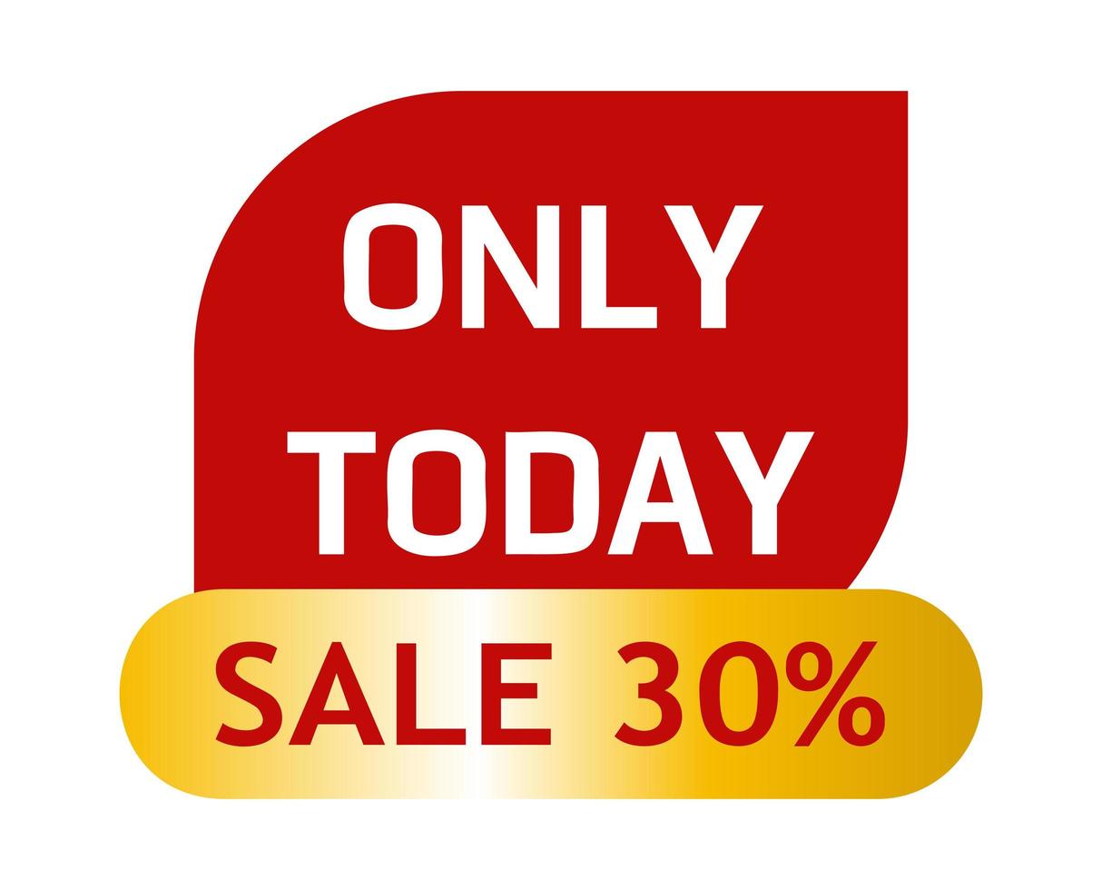 Abstract web banner, business card, SALE TODAY ONLY 30 percent template - Vector