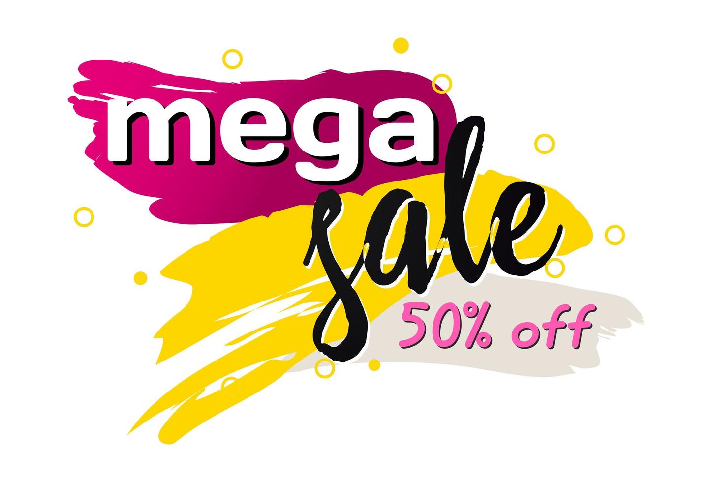 Abstract web banner, business card, template MEGA SALE 50 PERCENT - Vector