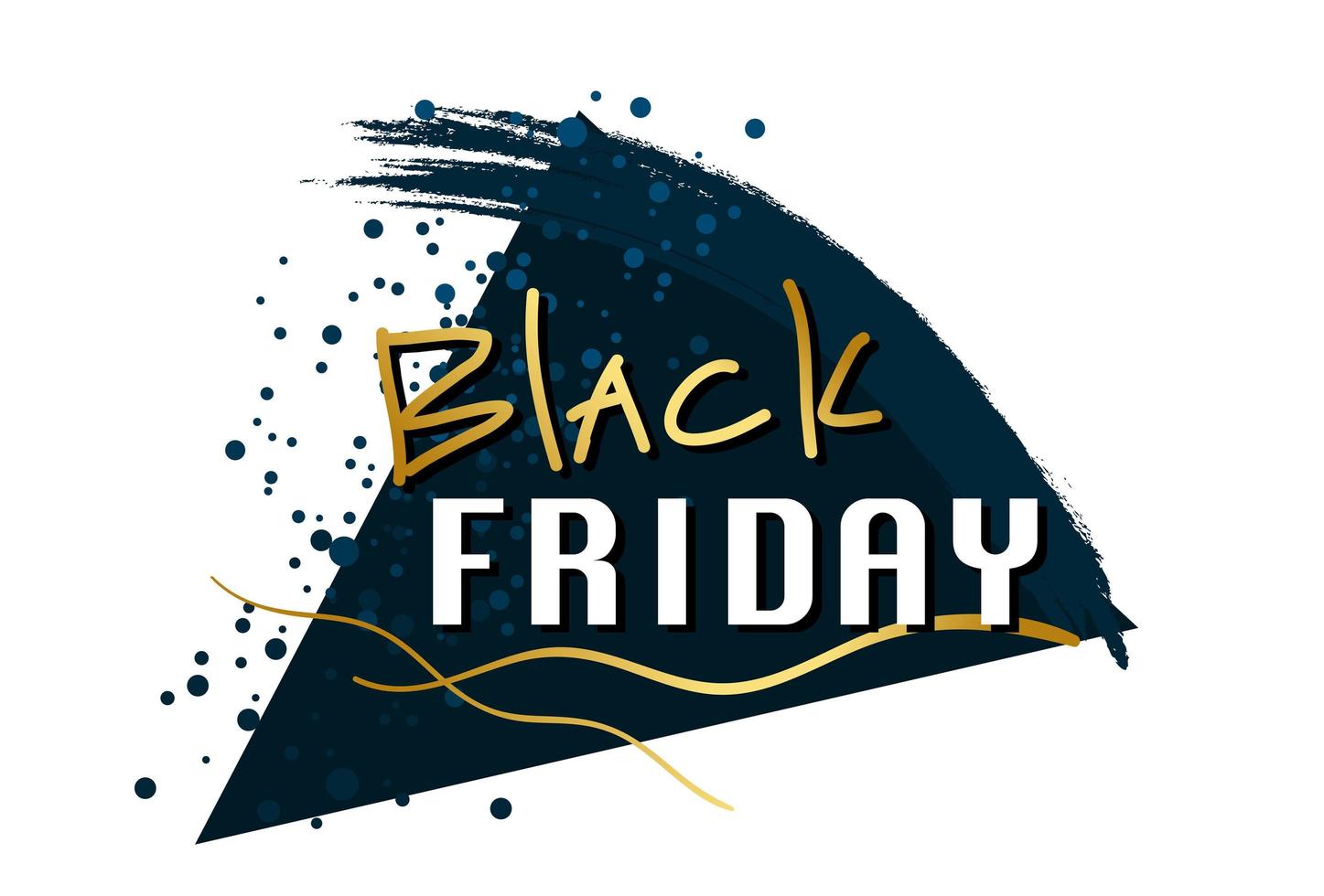 Paint stroke web banner, business card, BLACK FRIDAY template - Vector