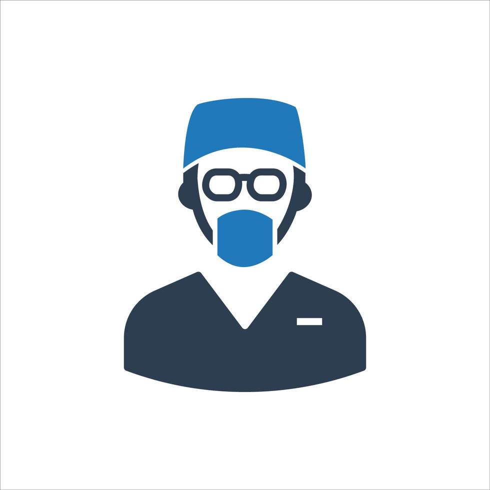 Surgery icon, Surgeon in Mask and Uniform Icon vector