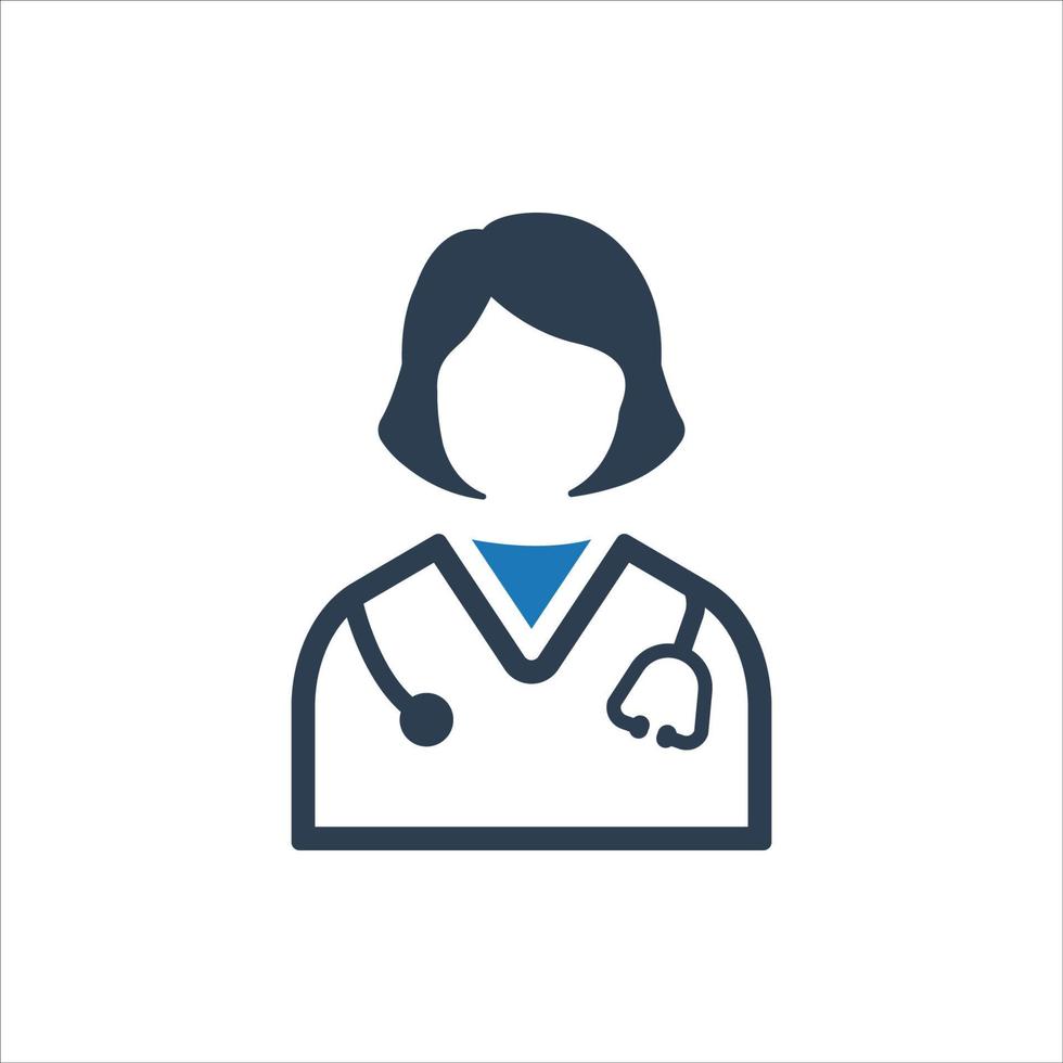 Female Doctor Icon, Woman Doctor Icon Symbol vector