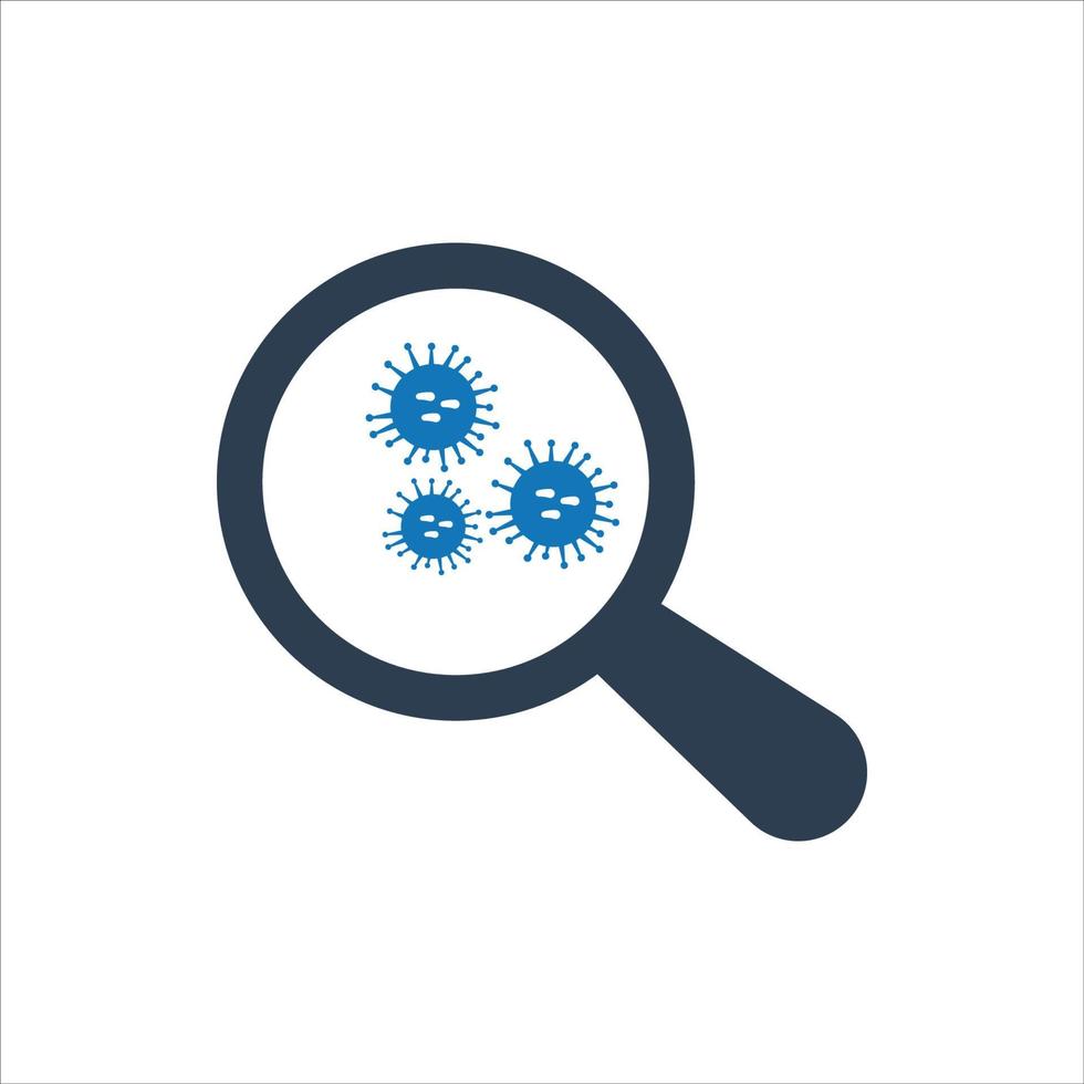 Find Bacteria Icon, Bacteria scan, Virus Icon vector