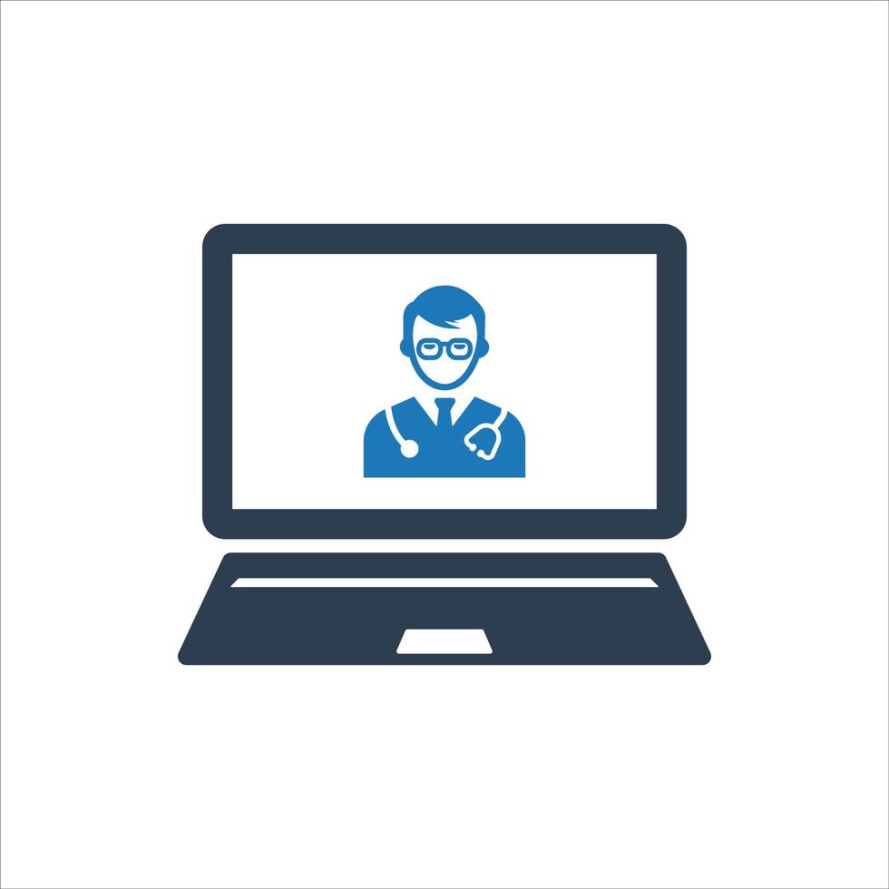 Online doctor icon, Online Doctor Consultant Icon vector