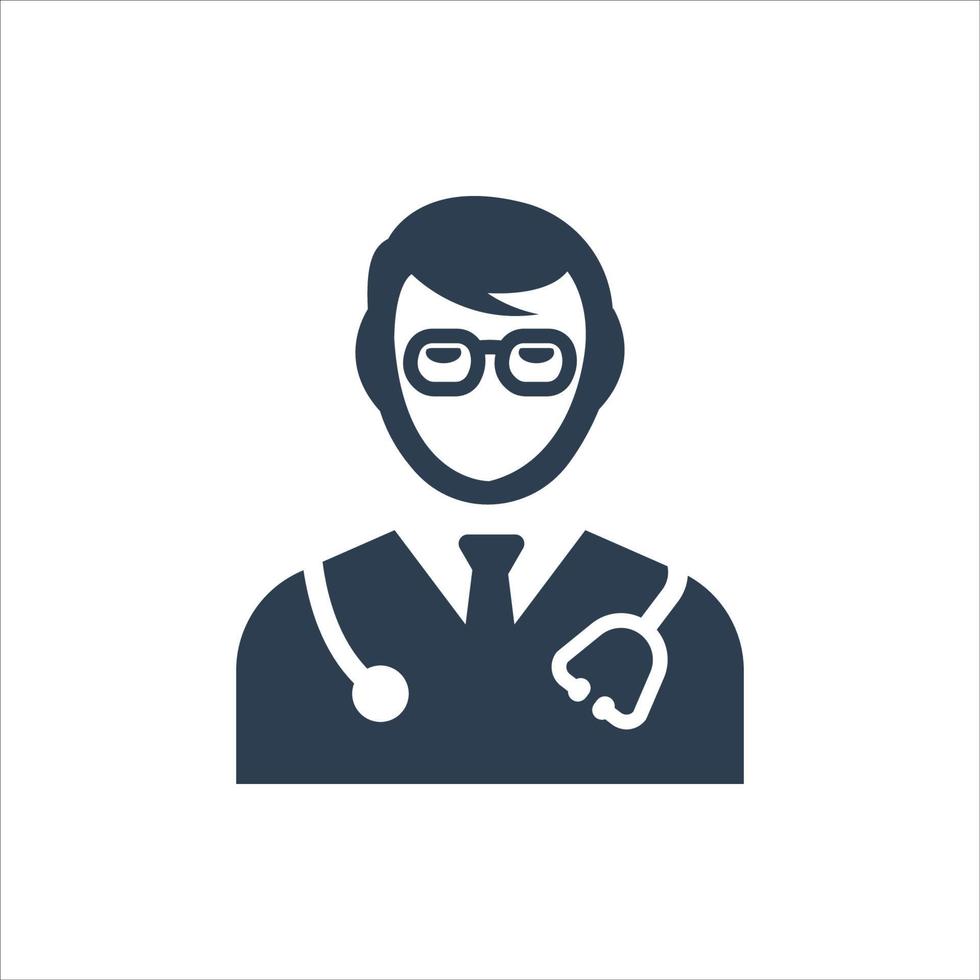 Male Doctor icon, stethoscope icon vector