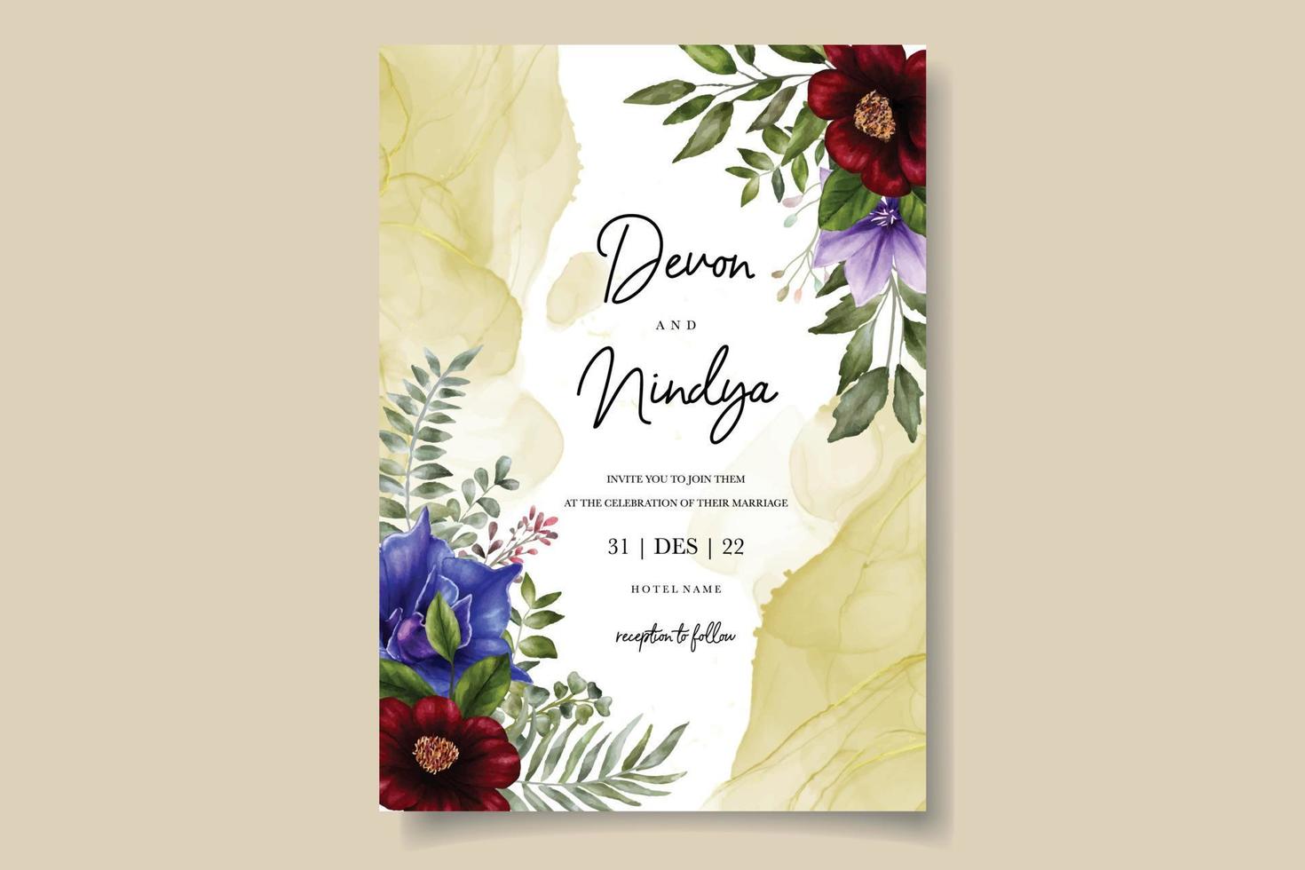 Elegant wedding invitation card vector